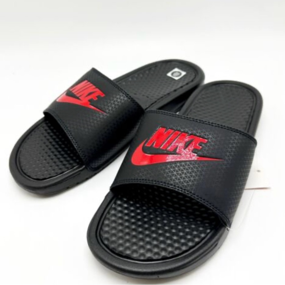 Nike Black and Gray Slides